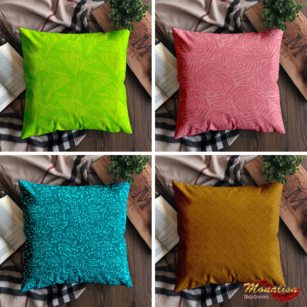 Monalisa Sarung Bantal Sofa Jacquard Emboss Uk 40x40 - warna Random