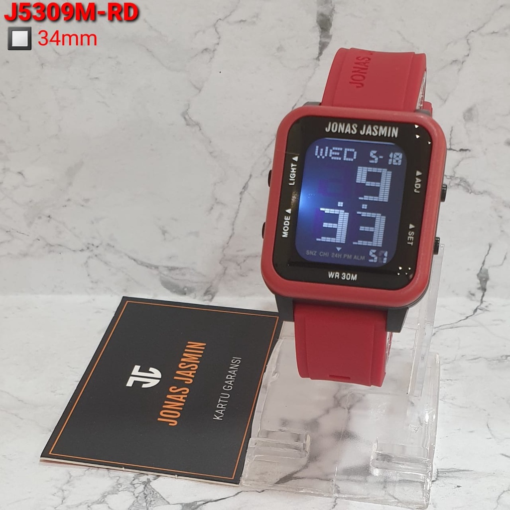 JAM TANGAN WANITA JONAS JASMIN ORIGINAL J5309M DIGITAL TALI RUBBER TAHAN AIR