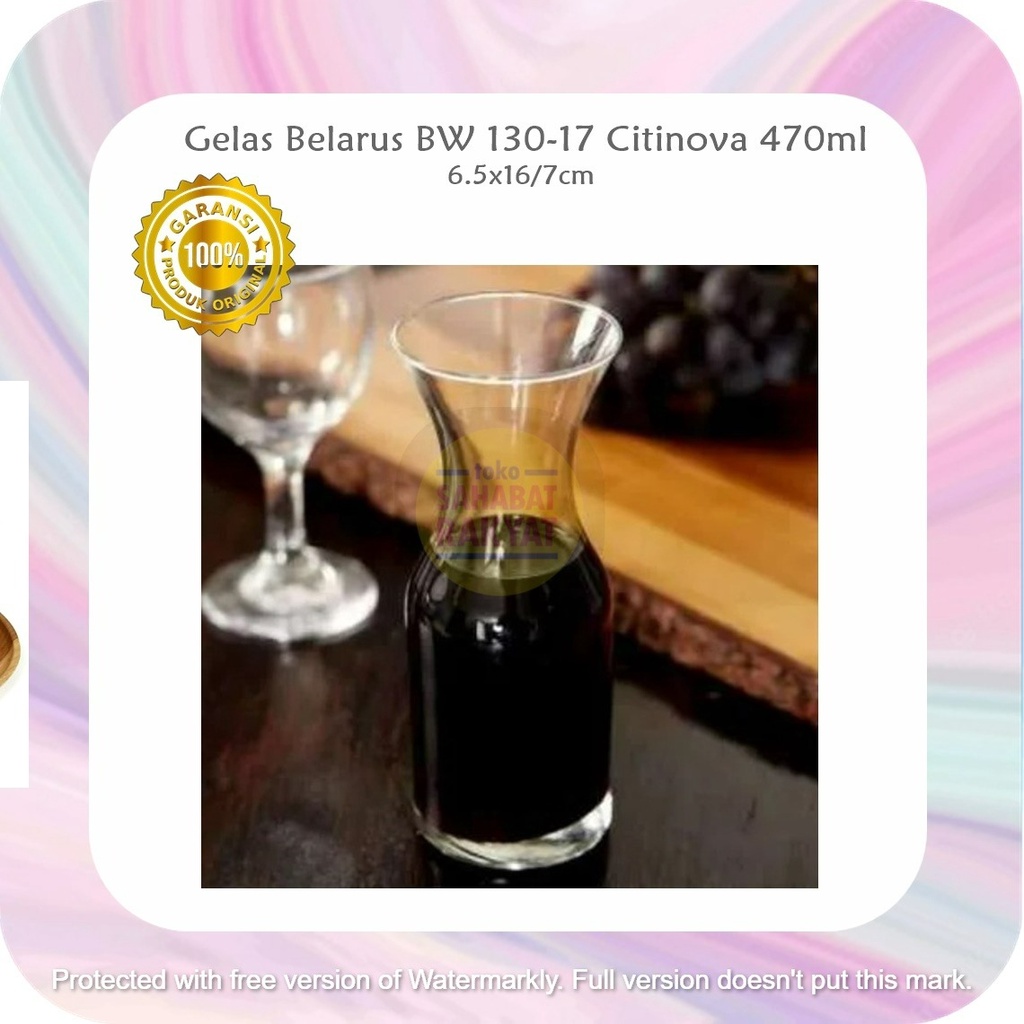 [1 pcs] UTL044J Gelas Cafe/Gelas Carafe/Pitcher Kaca/Decanter Belarus Citinov BW 130-8 470ml