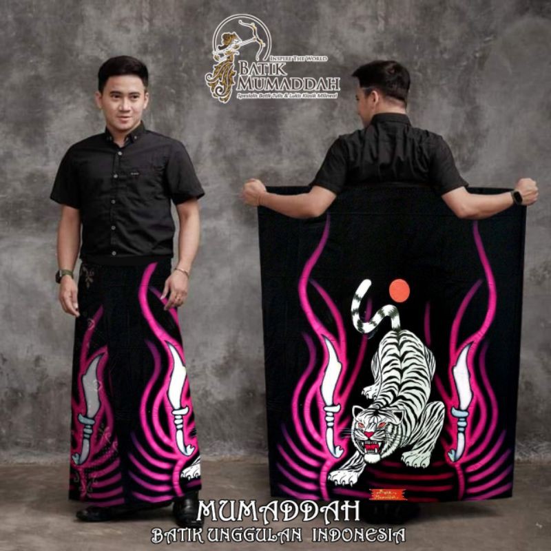 SARUNG LUKIS ANIME MACAN KUJANG PUTIH