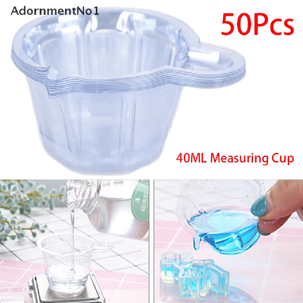 (AdornmentNo1) 50pcs / Set Gelas Dispenser Plastik Sekali Pakai 40ML Untuk Membuat Perhiasan DIY