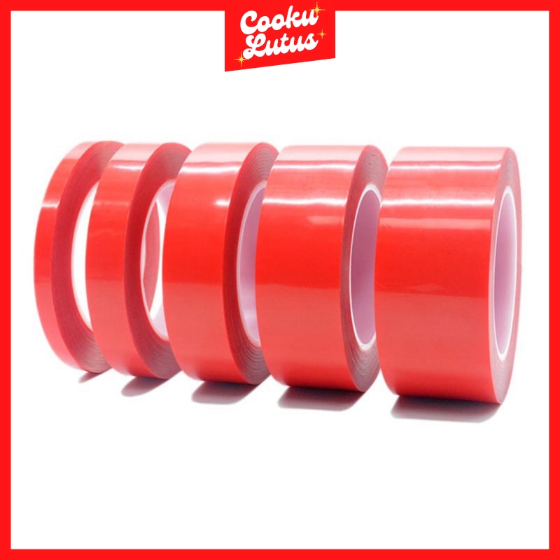 

Perekat Double Tape Acrylic Adhesive Transparent No Trace Sticker -Solasi Selotip Dobel Tip Transparan - J4702
