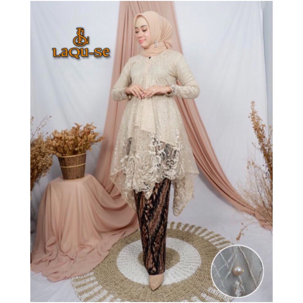 Atasan Kebaya Tunik Brukat Arumi Pesta Kondangan Lamaran Wisuda Busui Friendly Kekinian By Laquse_kebaya2