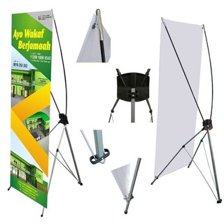 Jual PAKET X Banner XBanner X Banner Print Spanduk Flexi Plus Tiang Ukuran Standar 60x160