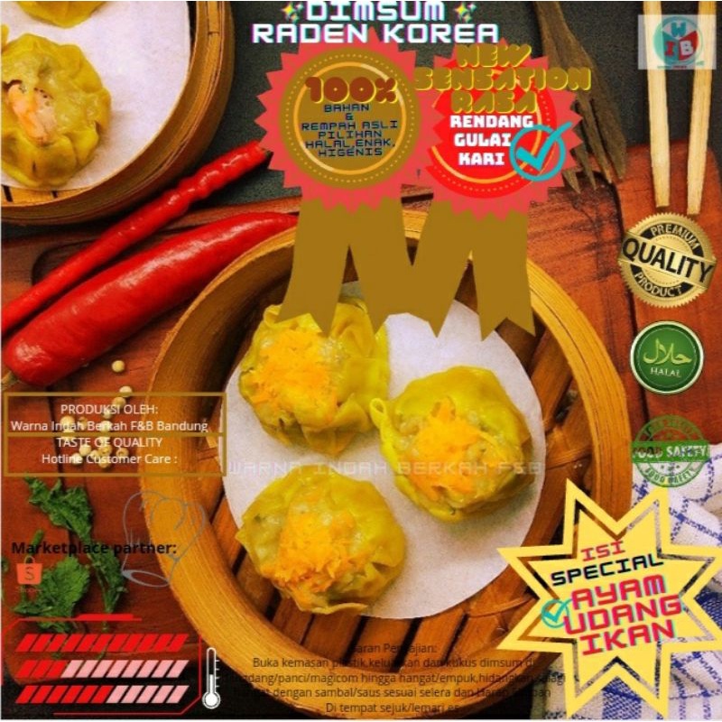 

Dimsum Raden Korea Frozen Food / Siomay Isi asli Bandung /Siomay dimsum bumbu rendang padang