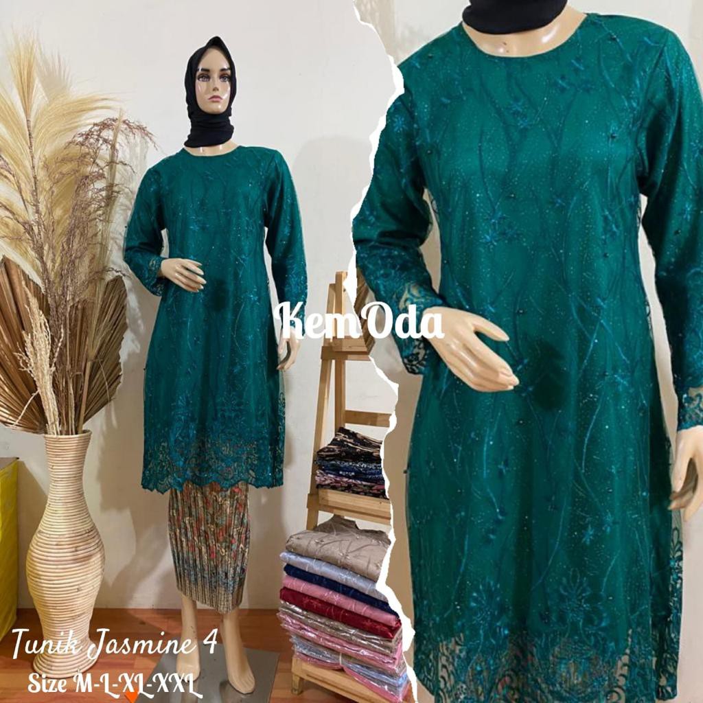 Setelan Kebaya Tunik Tule Bordir