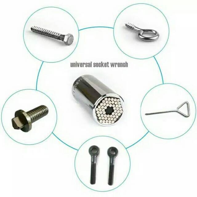 Kunci Shok Universal Socket Wrench Set GATOR GRIP Lengkap komplit dengan handle dan connector kunci