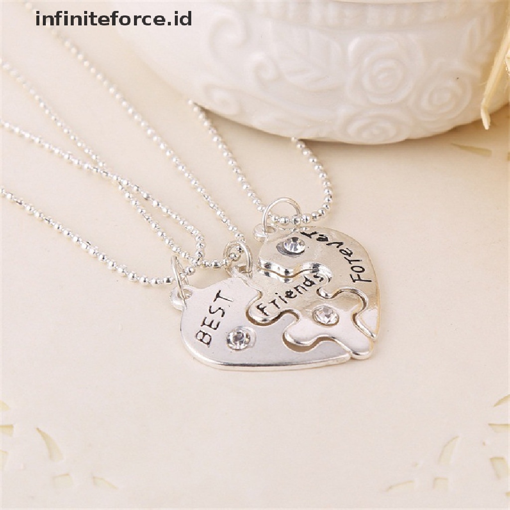 Kalung Persahabatan Dengan Liontin Bentuk Hati Motif Tulisan Best Friends