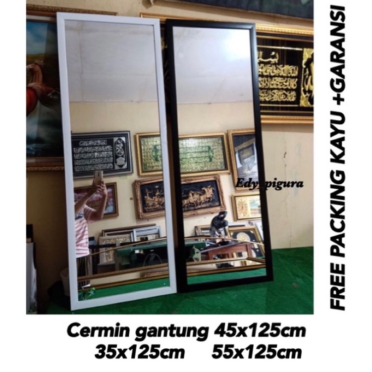 TERMURAH kaca cermin gantung dinding size 125x35 , 125*45 &amp; 125*55cm