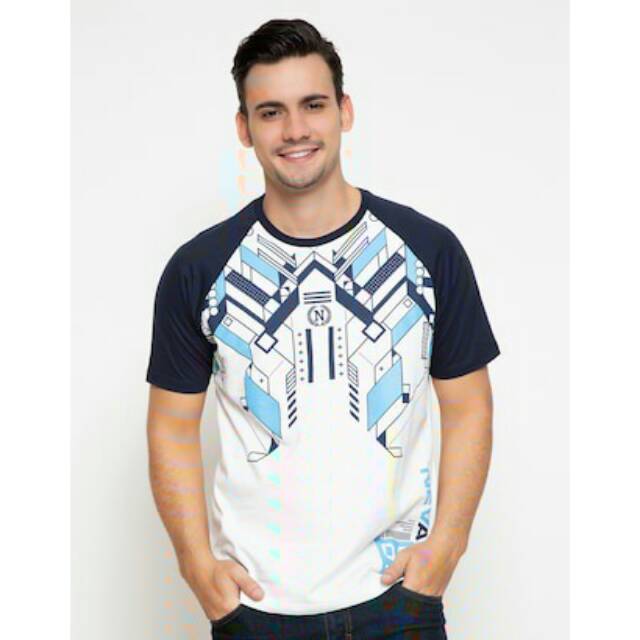 Nevada Kaos Pria Geometric Print - Putih