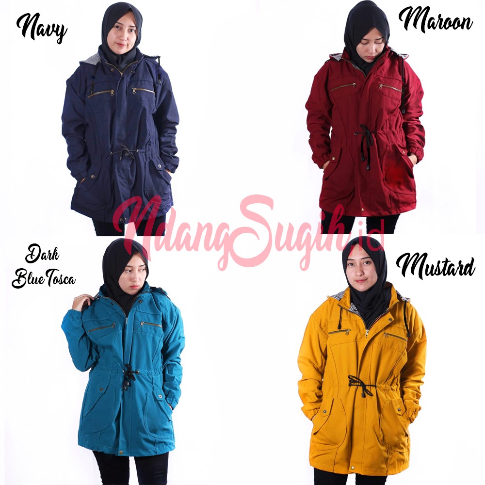 ( BEST SELLER ) JAKET PARKA WANITA BIG SIZE HOODIE BISA 