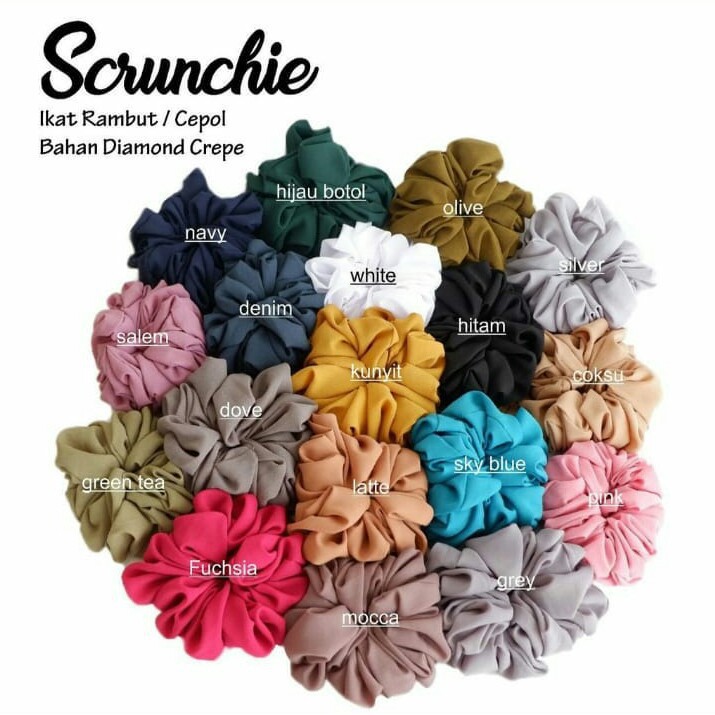 SCRUNCHIE - CEPOL - IKAT RAMBU POLOS DAN MOTIF