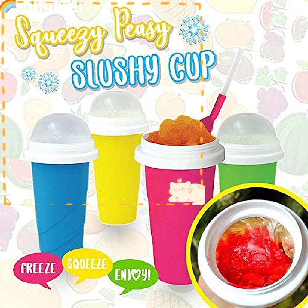 Solighter Slushie Cup Pendingin Pembuat Milk Shake Slushy Dua Lapis Untuk Anak Dan Keluarga