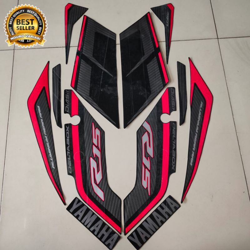 Striping Yamaha R15 2015 hitam Stiker list body motor standar