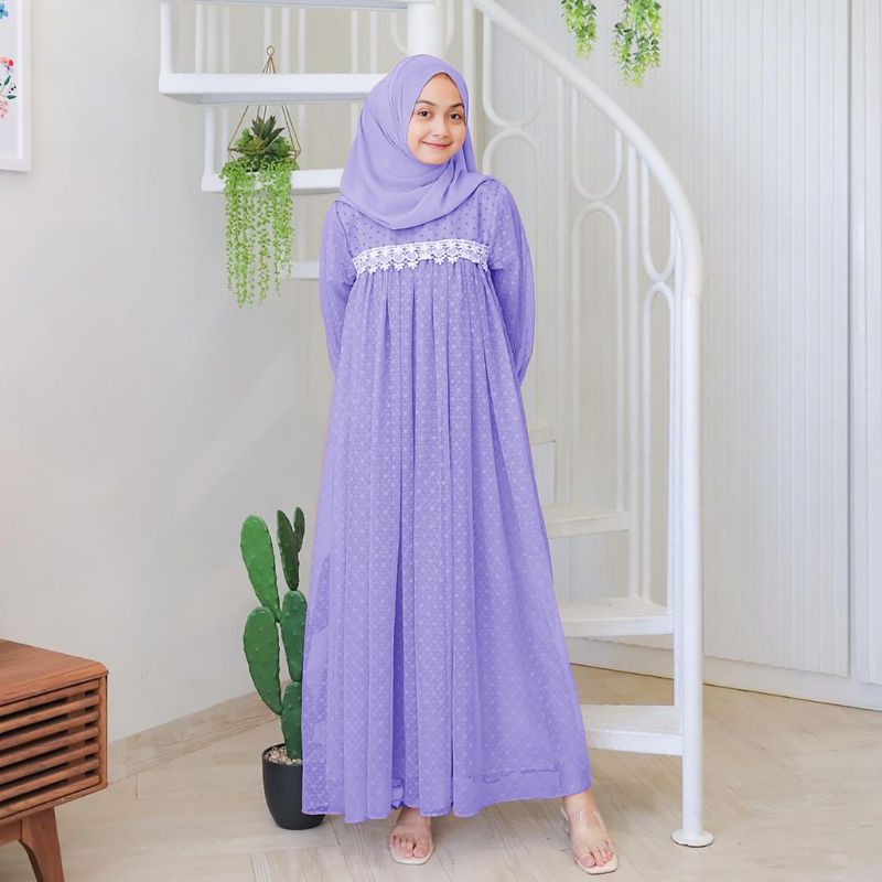 gamis renda tille dot // ivory dress // ivora dress //  ivory maxy // ivori maxi