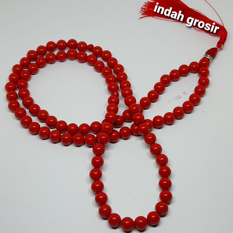 TASBIH BATU MARJAN RED CORAL 99BUTIR