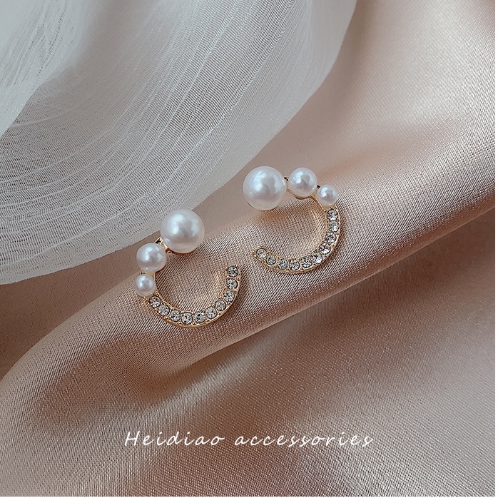 Anting Stud S925 Sterling Silver Aksen Mutiara Gaya Korea Untuk Perempuan