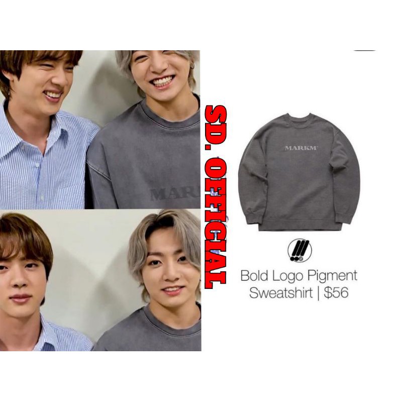 Sweater Basic Abu tua BTS JUNGKOOK MARKM ® Sablon Silver