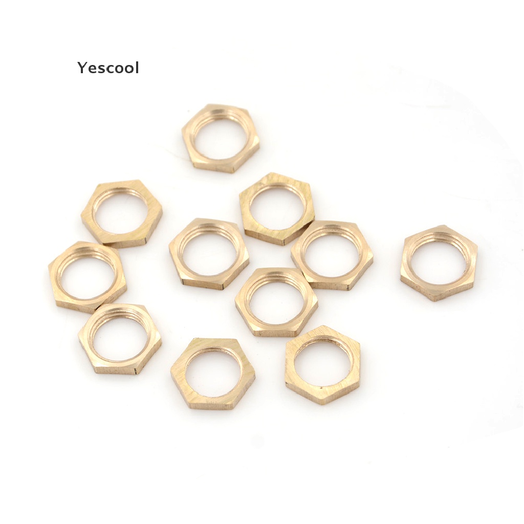 Yescool 10PCS Mur Hex Kuningan 1 / 4 &quot;BSP Female Thread