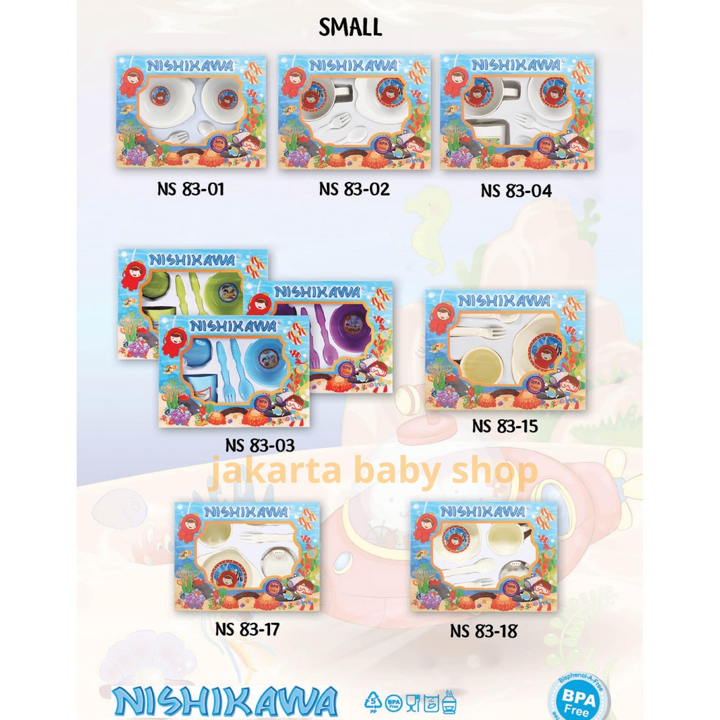 FEEDING SET UKURAN S / SMALL / KECIL NISHIKAWA 861001 / PERALATAN MAKAN BAYI SET