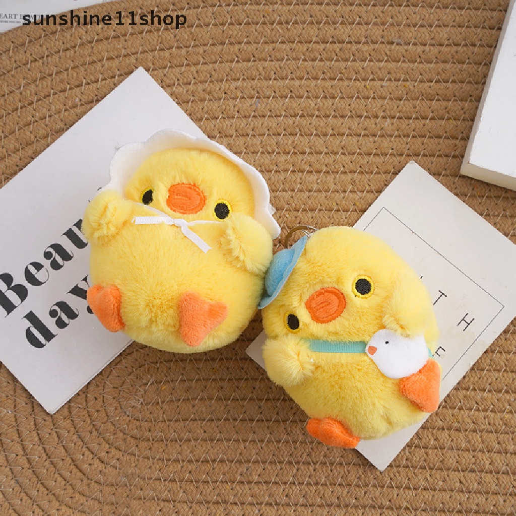 Sho 1Pc Gantungan Kunci Bentuk Boneka Plush Ayam Kecil Lucu Warna Kuning