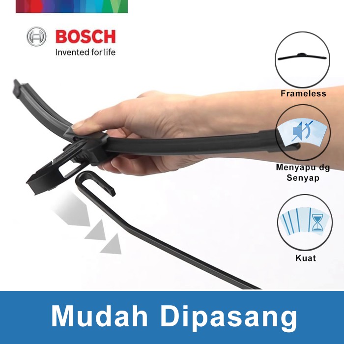 Bosch Sepasang Wiper Mobil Honda Mobilio Frameless Clear Advantage 22&quot; &amp; 16&quot;