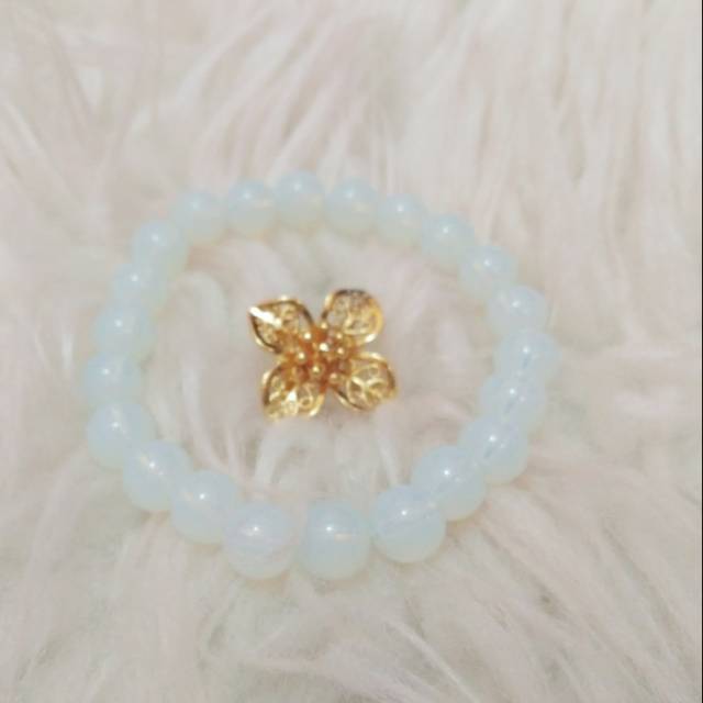 Gelang Batu Moonstone 8mm Elastis