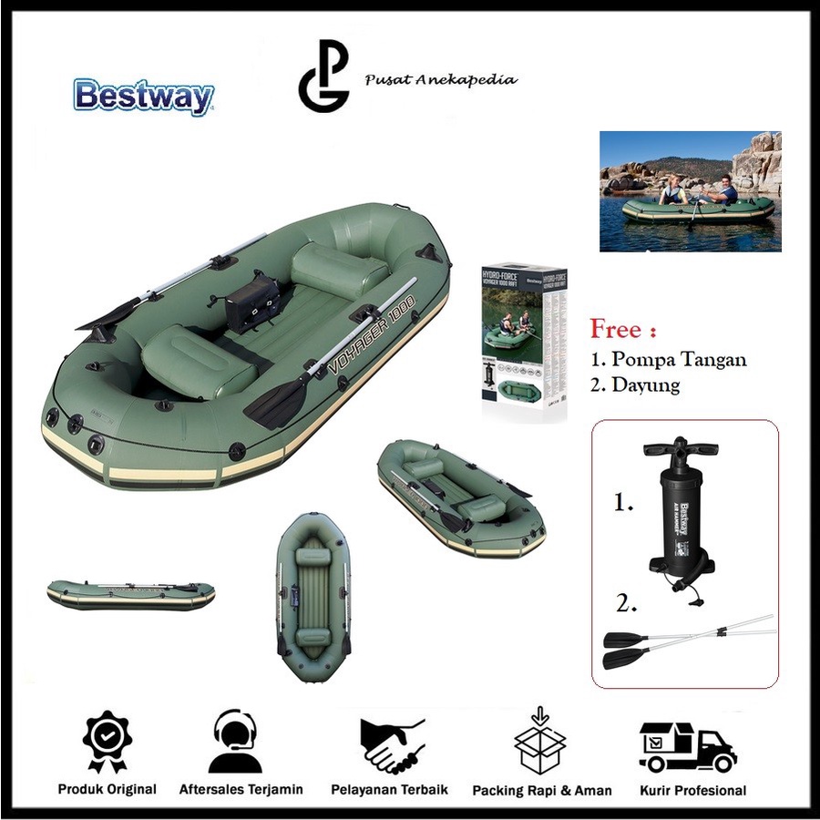 Bestway Perahu Karet Angin Tiup - Perahu Evakuasi Banjir - Bestway 65056