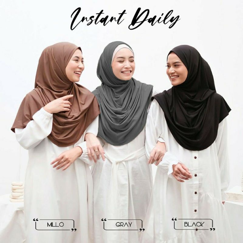 Khimar Daisy Instan Bergo Malay Jersey Premium