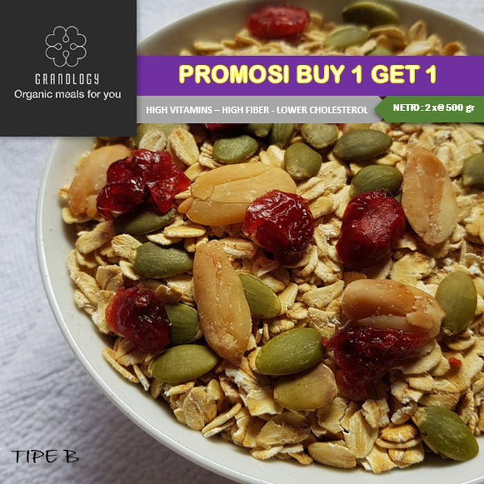 

PROMOSI!! Granola 500 gram Buy 1 Get 1 tipe B by Granology