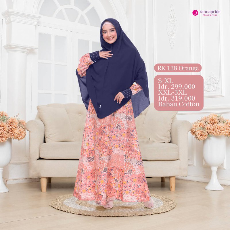 Gamis Katun Rauna Syar'i / RK - 128 / Fashion Muslim