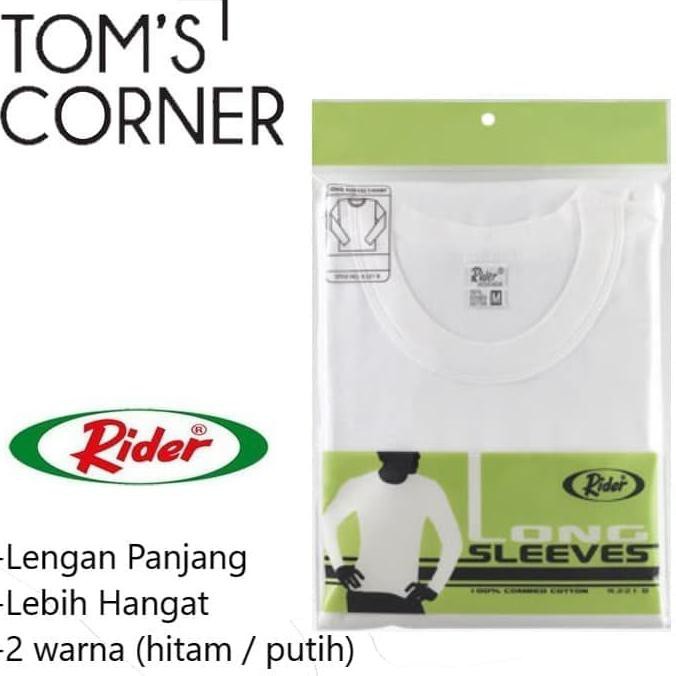 KAOS OBLONG LENGAN PANJANG RIDER | PAKAIAN DALAM MUSIM DINGIN | R221B - Putih, M - tomsS-ped