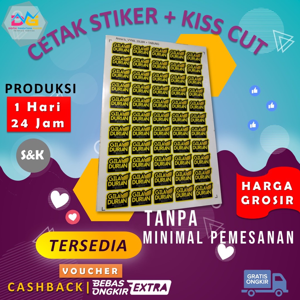 

CETAK STIKER LABEL PRODUK KHUSUS UKURAN KECIL A3+ (PRINT + CUT)