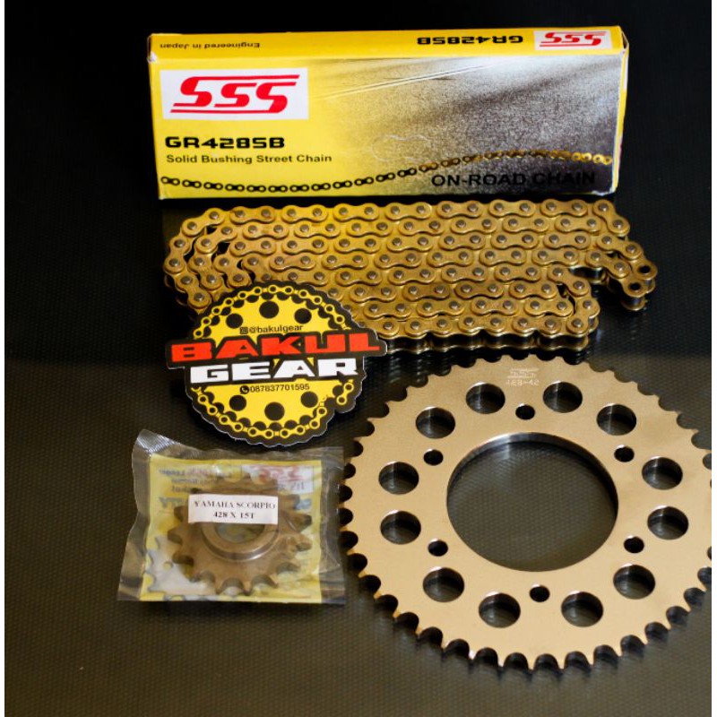 Gear set SSS SCORPIO YAMAHA Gold 428
