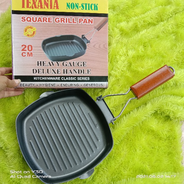 [ader_olshop] Panci Panggang - Square Grill Pan Teflon Wajan Bakaran Sate & Bbq