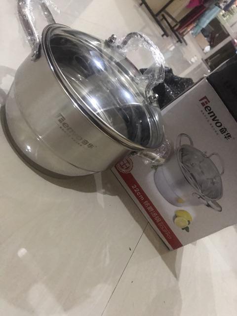 Panci Kukus Stainless Double Bottom Fenvo Steamer 22cm (00313.00018)