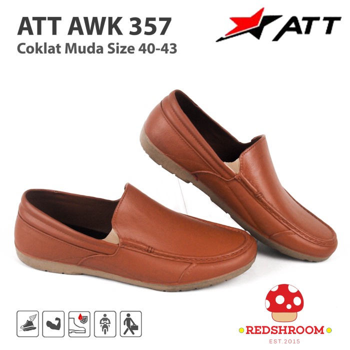 ramas Sepatu Pantofel Pria ATT AWK 357 Coklat Muda - 40 mrh