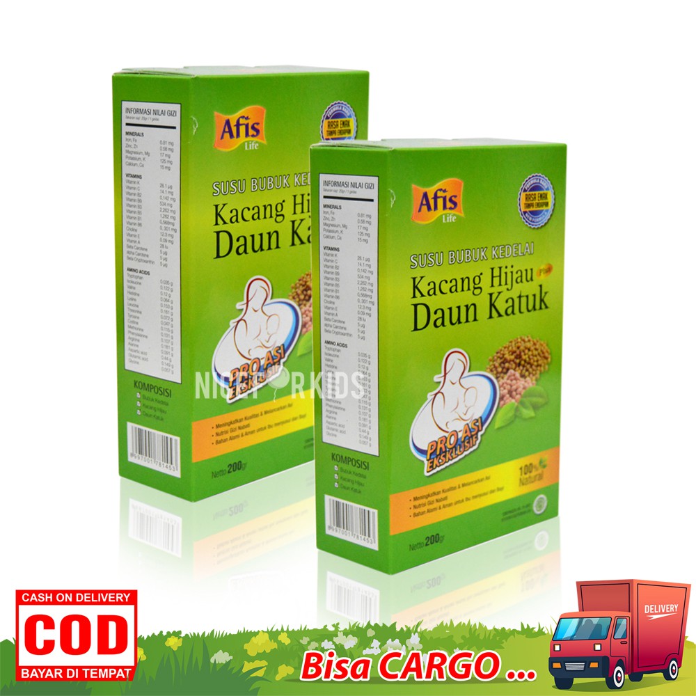 AFIS Sari Bubuk Kedelai + Kacang Hijau 2 pcs / Pelancar ASI Booster Minuman Herbal Ibu Menyusui