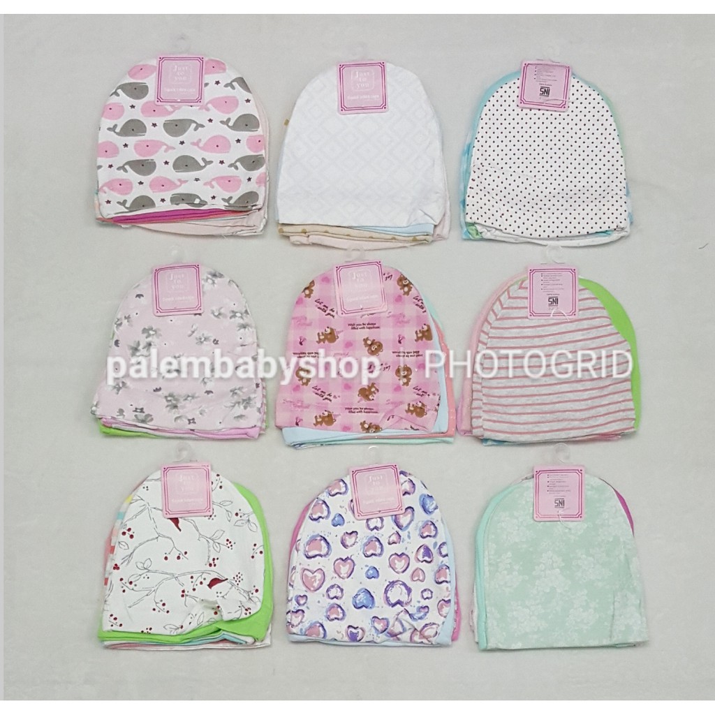 Topi Catell love 1 Set Isi 5pcs Kupluk Bayi Newborn