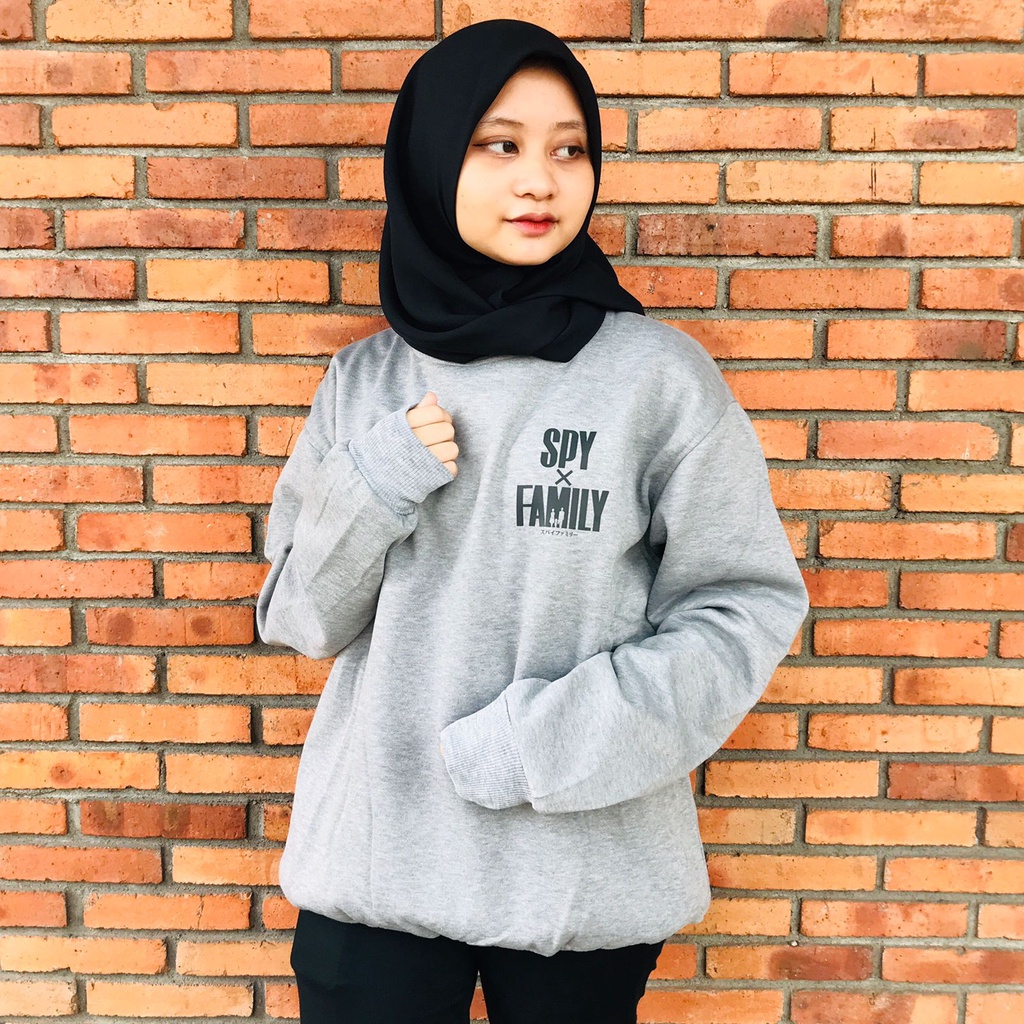 Crewneck Spy x Family Logo Grey Anime Manga Premium Unisex