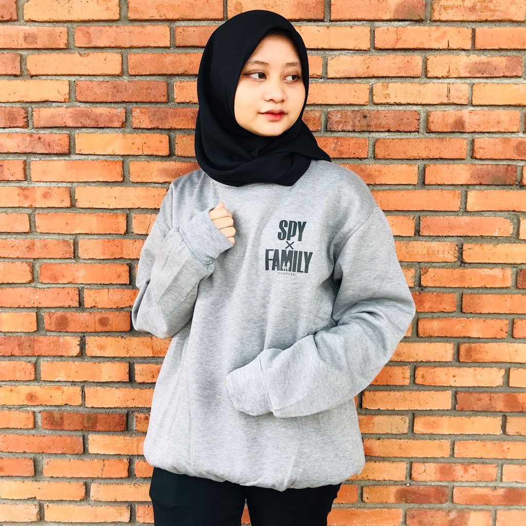 Crewneck Spy x Family Logo Grey Anime Manga Premium Unisex