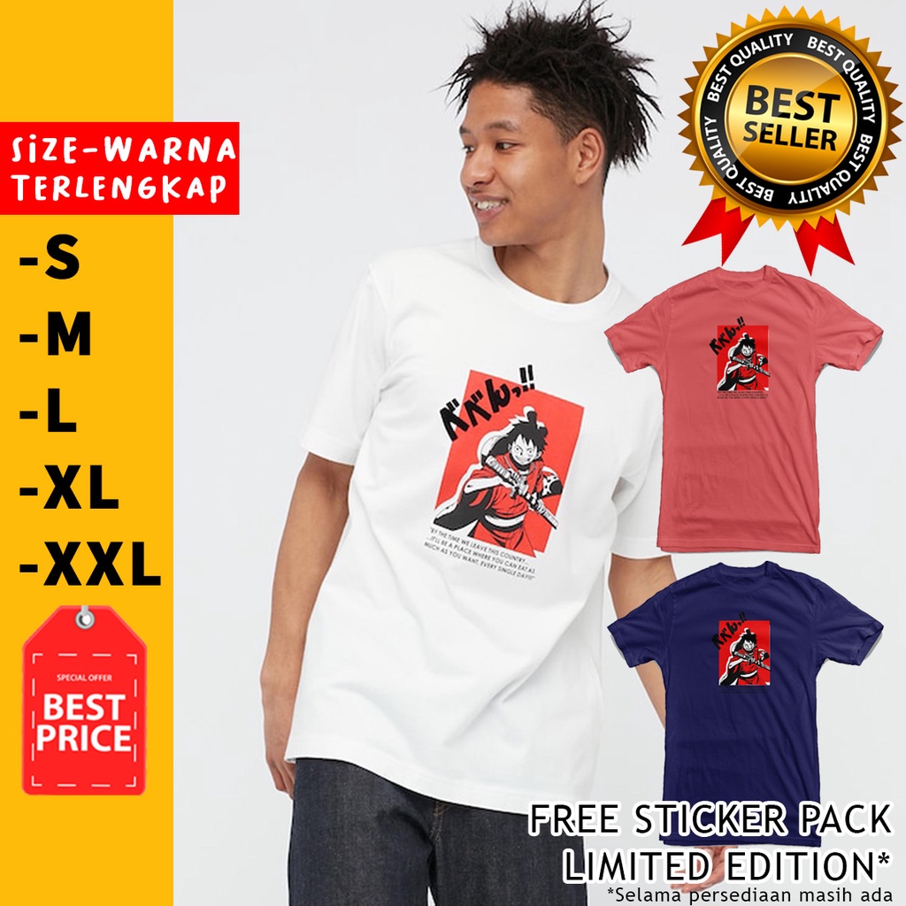 Jual T Shirt One Piece X Uniqlo 21 Luffy Wanokuni Indonesia Shopee Indonesia