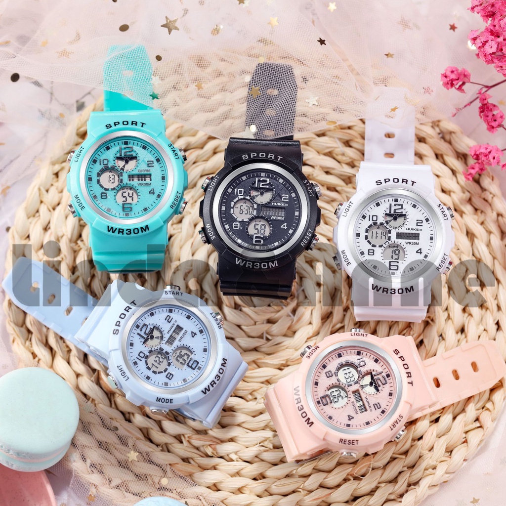 Jam Tangan Wanita Dan Pria Rubber Display Digital Gaya Korea Fashion Import