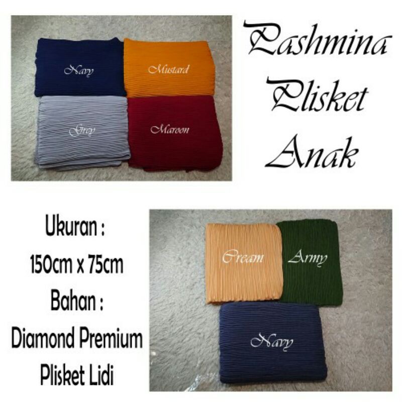 Jilbab Pashmina Plisket Full Diamond Premium Kerudung Anak Perempuan Pasmina Panjang fashion Hijab