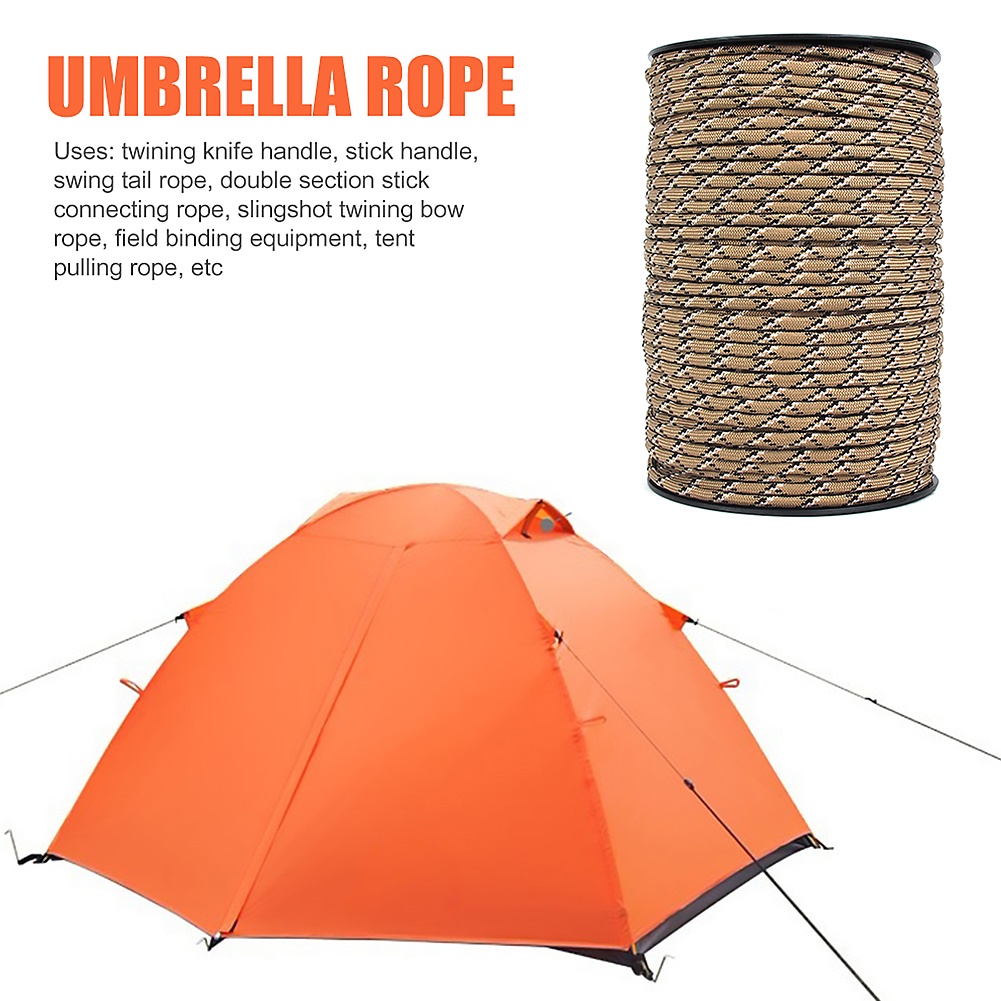 100m 9 Core Outdoor Camping Parachute Rope/4mm Camping Hiking Umbrella Tent Lanyard /Bracelet Weaving Cord/ Traction Rescue Climbing Rope