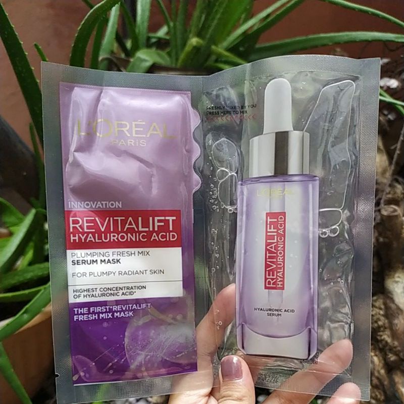 LOREAL REVITALIFT HYALURONIC ACID PLUMPING FRESH MIX SERUM MASK