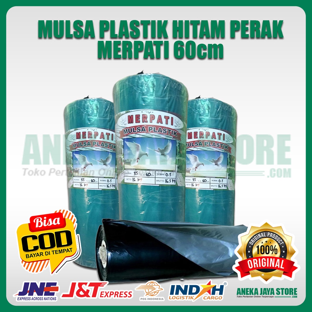 Mulsa Plastik Hitam Perak MERPATI 60cm - 415 Meter (Besar)