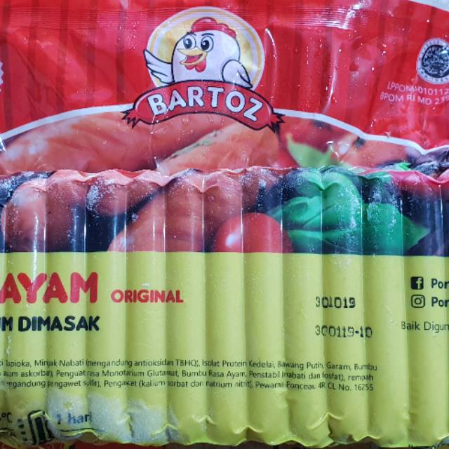 

Bartoz sosis ayam 1kg 40s