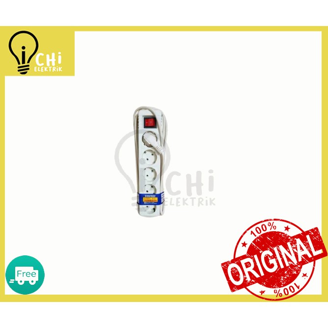 Stop Kontak Sunfree +Kabel 5Lobang 1,5M 3M 5M