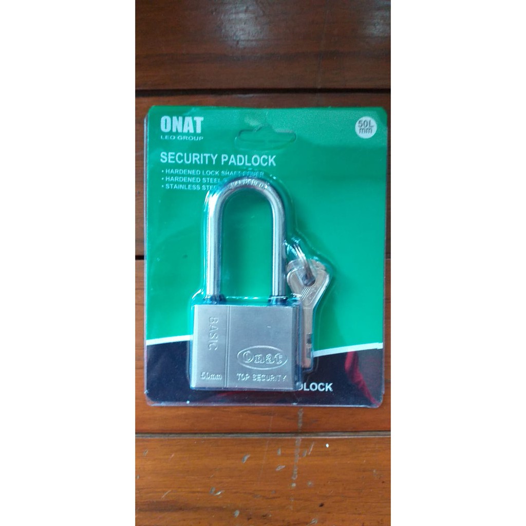  KUNCI  GEMBOK  STAINLESS ONAT 40 MM PANJANG IRON PAD LOCK 